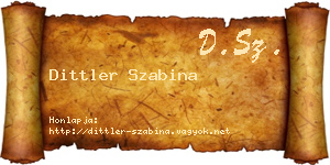 Dittler Szabina névjegykártya